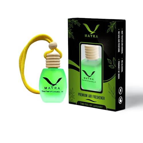 Image of MAYRA Air Freshener For Car /Car Perfumes /Long Lasting Good Smell Essential Oils Bottle with Wooden Lid (12ml) (Green Apple)