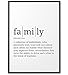 Papierschmiede® Definizione Family, A5 (15x21 cm) Poster per salotto, camera da letto, cucina, soggiorno, Stampe da parete regalo Decorazione da parete frase inglese, senza cornice
