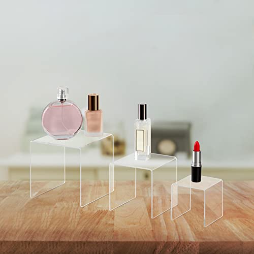 Boxalls 2 Set Acryl Display Risers, Klare Produktstände für Sammlungen, Schmuck Display Riser Regal Showcase für Cupcake Candy Dessert Tischdekorationen