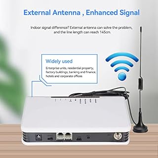 Cabina Telefono GSM, Terminale Wireless Fisso a Cablata 24 Ore di Lavoro Accessibile al Telefono Fisso/Allarme/Cabina di Registrazione con Antenna e Adattatore di Alimentazione (EU)