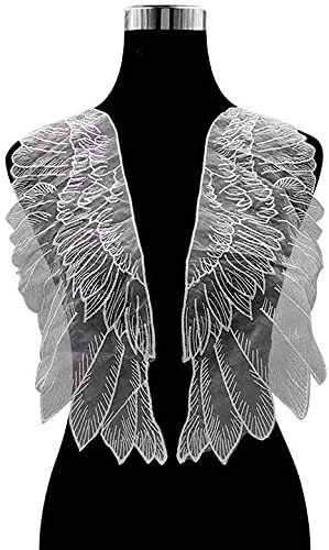 Aeromdale 1 paire d'appliques brodées en organza avec ailes d'ange - À coudre - Accessoires de vêtements - #A Cover