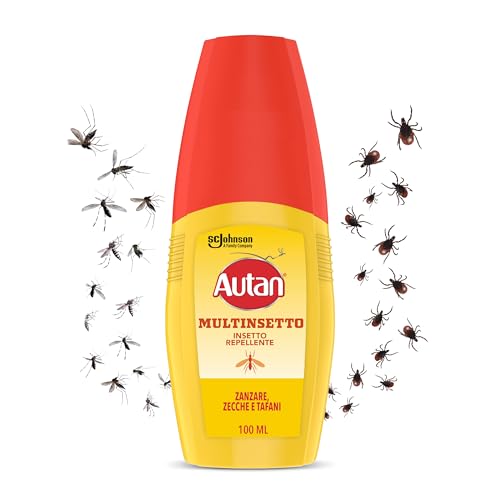 Autan Multinsetto Spray Antizanzare Comuni e Tigre, Zecche e Tafani, Insetto Repellente, 1 Confezione da 100 ml