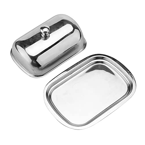 Huayao Stainless Steel Butter Dish With Easy To Hold Lid Table Serving Tray Storage #TOP4