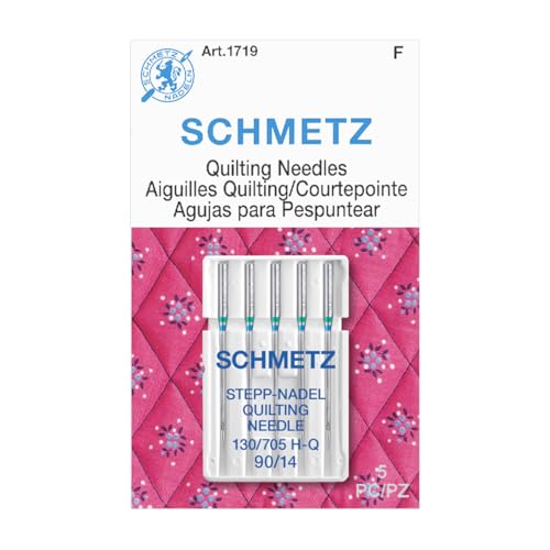 SCHMETZ Quilting Needles - Size 90/14, 5-Needle Cards, Pack of