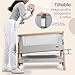 Tutti Bambini CoZee® Air Baby Bassinet & Bedside Sleeper - Rocking Bassinet for Baby, Fast-Folding with Travel Bag, Deluxe Airflow Mattress & 6 Mattress Heights, 0-6 Months (Silver & Oak)