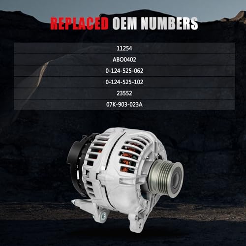 GDSMOTU Alternator Fits for Volkswagen Jetta 2005-2014,for Golf 2010-2014 2.5L,for Rabbit 2.5L 2006-2009, 140 Amp/12 Volt Replacement Alternators 11254 07K903023A ABO0402 0124525102 by GDSMOTU - Image 3