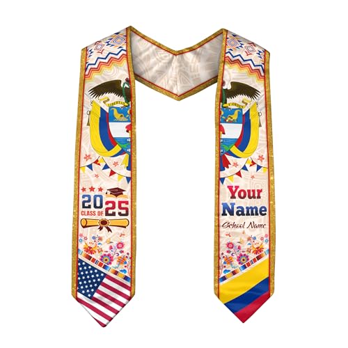Custom Colombian Graduation Stole, Bufanda De Colombia, Colombia Stole, Custom Graduation Sash 2025 1