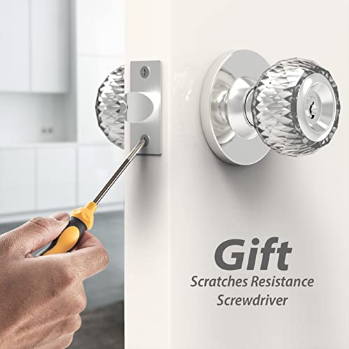 Vammcht Door Knob, Door Lock With Keys For Bedroom, Security Crystal Door Knobs With Lock For Bedroom Bathroom Front Office Interior Door (Entrance Lock Security) #TOP1