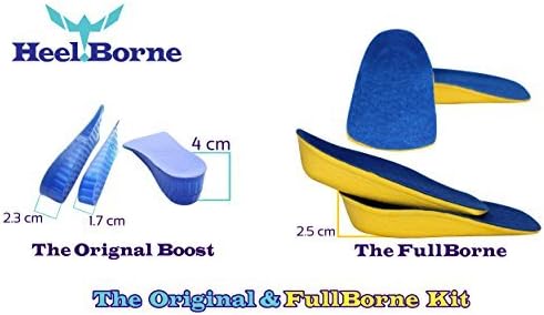 2 Pack of Premium Height Increasing Insoles FullBorne and The Original 1.5 in HeelBorne Boost