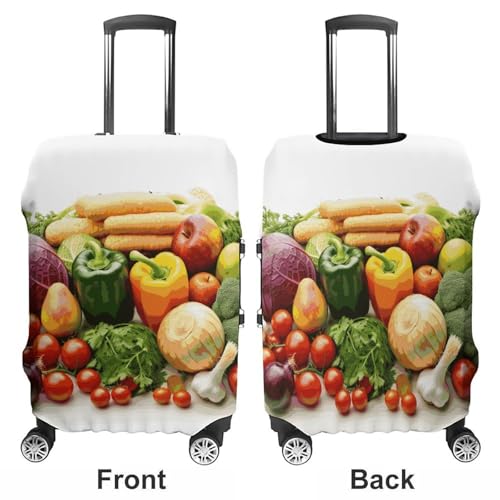 Fresh Vegetables And Fruits Luggage Cover, Washable Elastic Suitcase Cover Protector Fit 18-32 Inch Luggage3