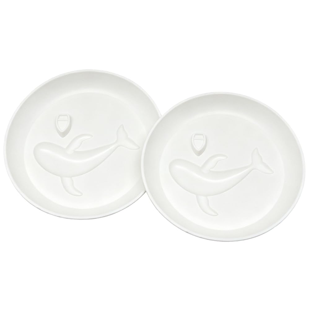 CTRLZS Soy Sauce Balsamic Olive Oil Dipping Dish, Sea Whale Dip Dish Round Bowl White Plate