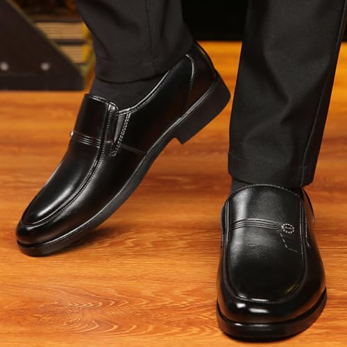 Mens Loafers Black Dress Shoes Classic Comfort Slip On Moccasins Non-Slip Business Office Formal Shoes for Men2