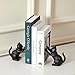 Denique Cat Decorative Bookends, Cute Book Ends to Hold Books, Bookends for Shelves, Unique Cast Iron Book Stopper for Heavy Books, Cat Office Decor, 1 Pair/2 PCS