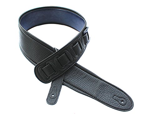 Walker & Williams G-25 Handmade Navy Blue Guitar Strap With Padded Glove Leather Back For Acoustic, Electric, And Bass Guitars #TOP4