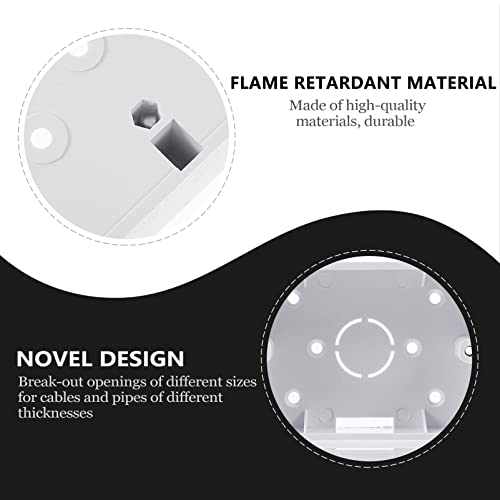 Hemobllo Plastic Switch Outlet Box, 5 Pcs Wall Socket Plate Wall Mounted Electric Junction Box, Surface Mount Backbox Safety Installation Accessory For Home (White) #TOP3