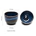 KBNI Blue Ceramic Cups Set 5oz, Pack of 4 Traditional Flambed Glazed Pottery Blue Teacups Handcraft Porcelain Mugs Set