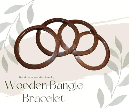 Image of Handmade Natural Wooden Bangles, Stylish Designs,Artisan Premium Quality for Women | Natural Wood Bangles Christmas Gift Jewelry for Her | Eco-Friendly Artisan Crafted Gift