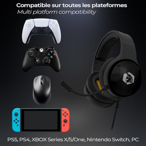 EMPIRE GAMING – 2024 Nowość - Icarus S16 Zestaw Słuchawkowy do Gier RGB - dla PS5, PS4, Xbox One/Series, PC, Mac, Smartfony, Tablety - Pilot - Dźwięk Stereo High Definition - Elastyczny mikrofon