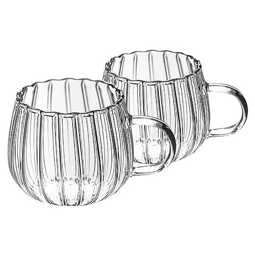 HEMOTON 2 Piezas Copas De Calabaza De Vidrio Taza De Leche De Desayuno Tazas De Vidrio Transparente Taza De Calabaza De Halloween Taza De Te Taza Multifuncional Alta Capacidad Oficina