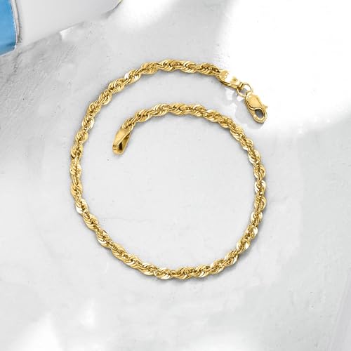 Ross-Simons 2.6mm 14kt Yellow Gold Rope-Chain Bracelet4