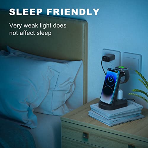 Wireless Charging Station - 3 In 1 Wireless Charger For Iphone 14/13 Pro/13/12/11 Pro Max/X/Xs/8/8 Plus,Wireless Charging Stand Dock For Apple Watch Series Airpods 3/2/1/Pro(With Adapter) #TOP5