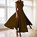 Kwunbwa One Shoulder Dresses for Women Elegant Asymmetrical A Line Flowy Formal Evening Gowns Party Cocktail Dress Brown