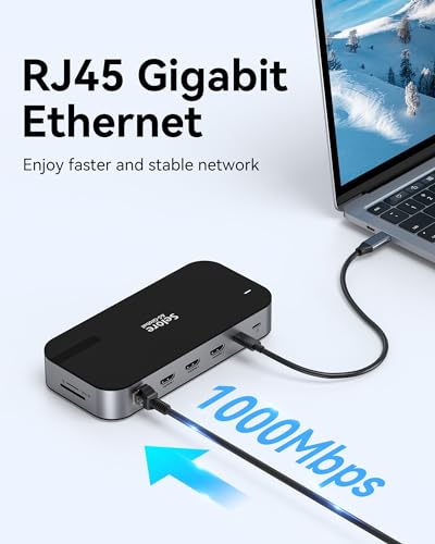 Selore USB C Dock 3 HDMI, Docking Station Dual Monitor,16 in 1 Laptop Docking Station 3 Monitors with Triple HDMI,10G USB A/C 3.1,100W PD,SD/TF,Ethernet,USB C Hub,USB C Dongle for Windows Mac