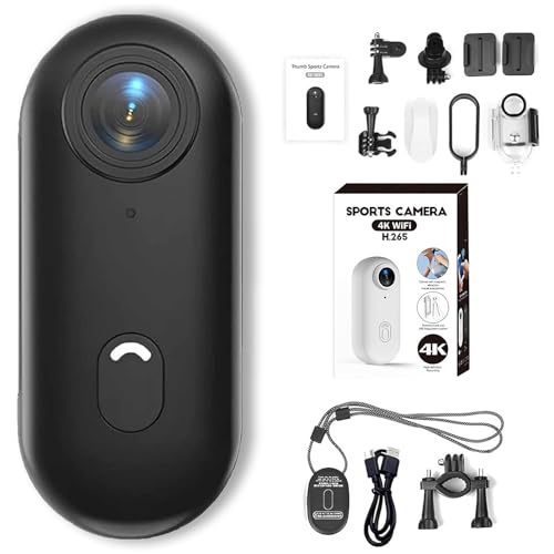 IonicSwift Riding Camera, Rideview Hands-Free Pov Camera, Mini Sports Action Cam with Magnetic Clip and Bracket, 4K/170° Ultra-Wide Angle, for Cycling,Diving,Equestrian (Black 4K)