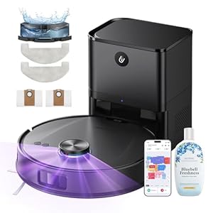 Ultenic Saugroboter mit Wischfunktion, 10000Pa 200Min Staubsauger Roboter mit Absaugstation 3, 5L, LiDAR Navigation, 4-in-1 Saug und Wischroboter für Teppich Tierhaare Böden, APP Steuerung