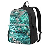 GUOLGP Mochila unisex de gran capacidad con estampado de escamas de sirena para viajes, escuela, trabajo, viajes, universidad, uso diario