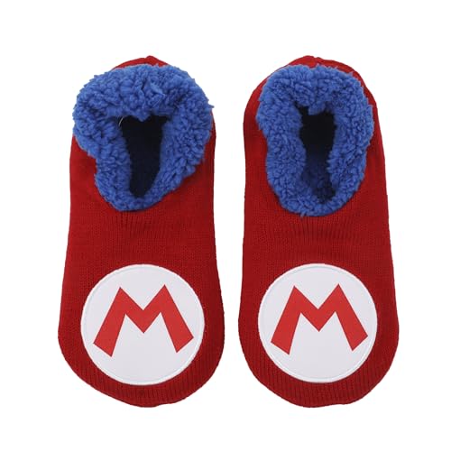 Super Mario Bros Mario Patch Red Slipper Socks2