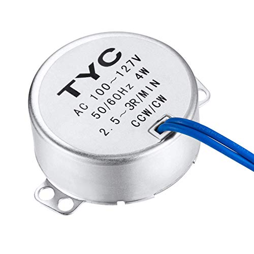 6Pcs Synchronous Motor For Pen Turner Turntable Motor 50/60Hz Ac100~127V Ccw/Cw 4W 7Mm Flexible Coupling Connector 6Ft Power Cord For Cup Turner, Cuptisserie Tumbler Turner Guide Motor (2.5-3Rpm) #TOP2