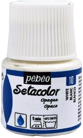 Pebeo Setacolor Fabric Paint 45ML Bottles , Opaque Colour Range (White)
