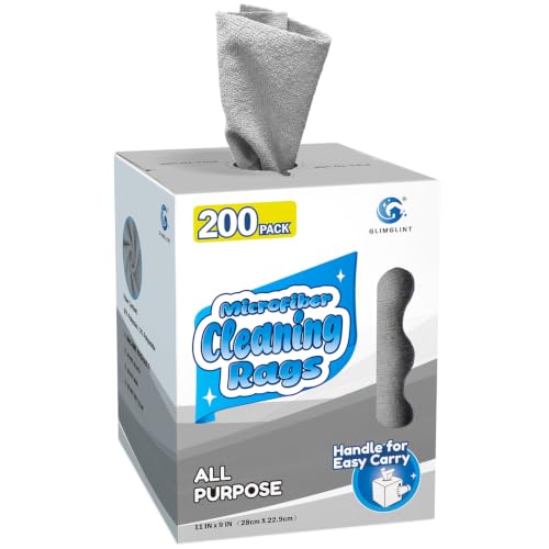 Image of GLIMGLINT Microfiber Cleaning Cloth 200 Pack, Reusable Paper Towels 11 x 9