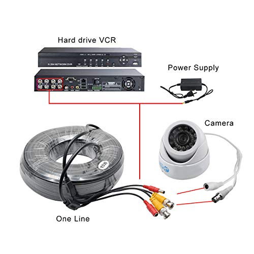 Cable BNC para cámara CCTV con extensión de alimentación de 50 metros y RCA 4