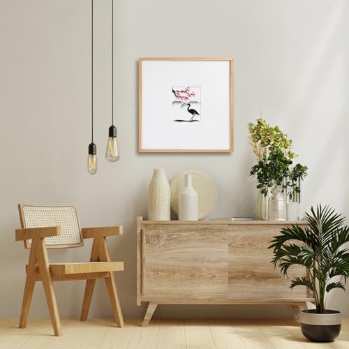 artisane home goods 25x25 Frame – Large White Oak Gallery Picture Frame With Mat for Wall, 25x25 Picture Frame for Gallery Walls, Oversized Square Frame, Matted to 8x10, 5x7 & 4x6