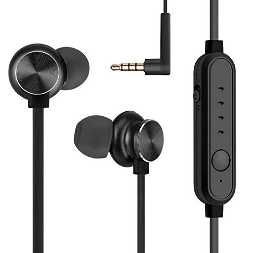 OnE StonE Two Birds Earphone with Microphone Voice Changer in Ear Headphone 3.5mm Wired Earbuds with S/M/L Eartips for Android Phones MP3/4 PS4(Black)