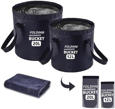 Collapsible Bucket with Handle 5 Gallon Portable Folding Bucket U...