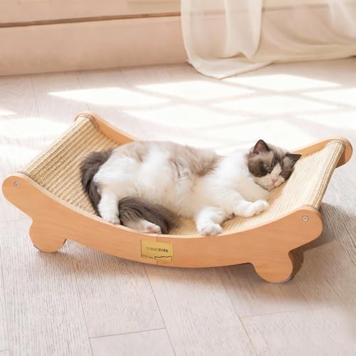 CHEERHOME PETS Sisal Cat Scratcher Bed for Indoor Cats — shown in a real home setting for scale