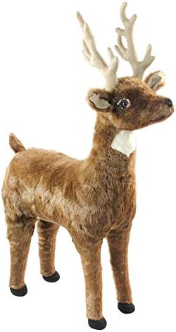 The Hen House 38" Soft Plush Standing Reindeer Stuffed Footrest Ottoman