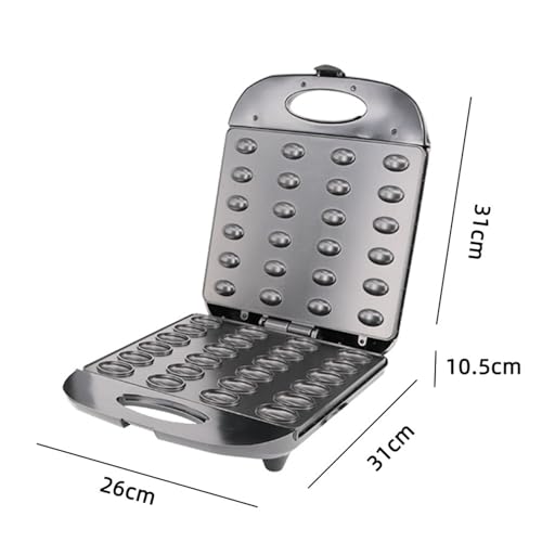 Macchina elettrica per biscotti in noce, 1400 W, riscaldamento su entrambi i lati, per frutta secca fatta in casa, 24 biscotti, facile da usare per deliziosi dolcetti