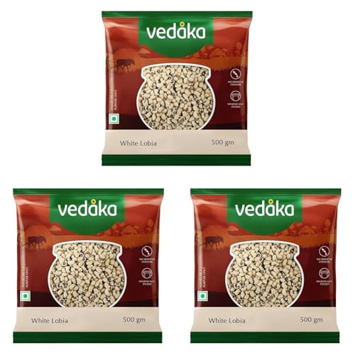Image of Amazon Brand - Vedaka White Lobia, 500g (Pack of 3)