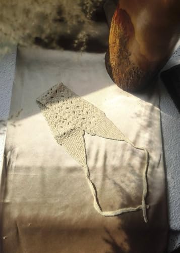 AeraVida Summer Cream Crochet Cotton Headband | Handmade Boho Hair Scarf Kerchief4