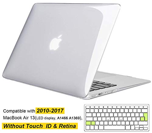 iNeseon Funda MacBook Air 13, Carcasa Delgado Case Duro y Cubierta del Teclado Transparente EU Layout para MacBook Air 13.3 Pulgadas Modelo A1466...
