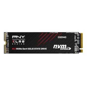 PNY SSD XLR8 Gaming CS3140 2TB PCIe Gen4 - Até 7500/6850 MB/s, M.2 2280, 3D NAND - Atualização PS5/PC/Laptop para jogadores, criadores e configurações resistentes - Unidade de estado sólido interna