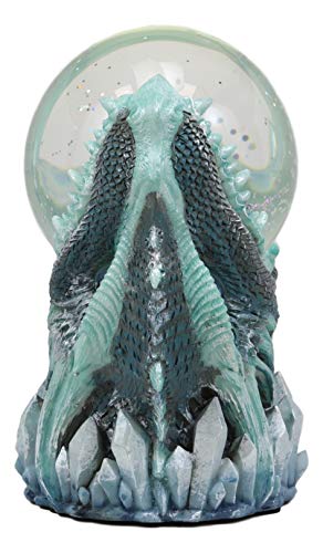 Ebros Gift Blue Icy Frost Giant Leviathan Dragon Led Night Light Glitter Sparkle Water Globe Storm Ball Figurine With Sound Activated Sensor Dungeons And Dragons Home Decor Fantasy Statue #TOP3