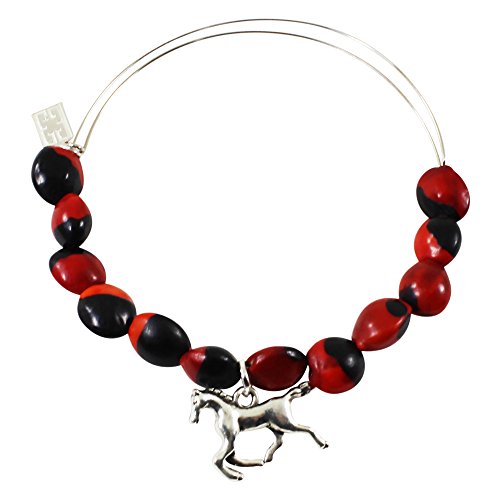 Image of EVELYN BROOKS Adjustable Bangle Bracelet (Multiple Charm Styles) for Women-w /Meaningful Good Luck Seed Beads - Handmade Jewelry | Great Gifts for Teen Girl Gifts & Great Addition to Girls Jewelry