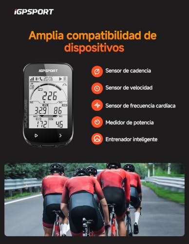 iGPSPORT BSC100S Wireless Bike Computer, GPS 2.6'' Screen Auto Backlight Waterproof 40H Battery Life ANT+ Bluetooth - 5