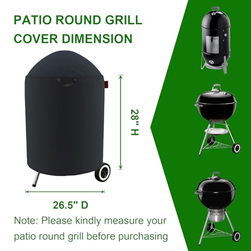 Cover Geny Premium Grill Cover Fits Weber 22" Jumbo Joe,22" Original & Premium Kettle Charcoal Grill,Weber/Joyfair/Megamaster/Papapacks/GRILIFE/Green Party 18" Kettle Charcoal Grill