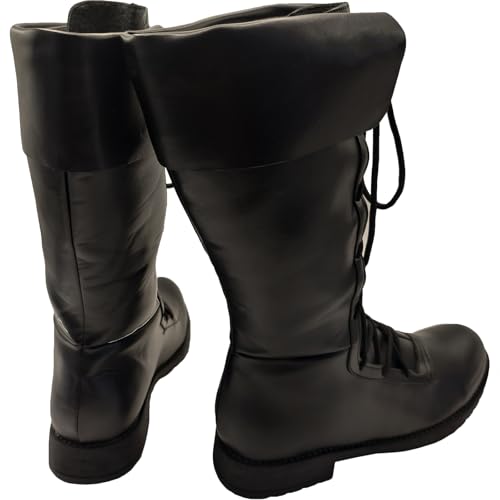 Mens Renaissance Boots, Medieval Lace Up Cosplay Boot, Western Pirate Viking Gothic Halloween Shoes3